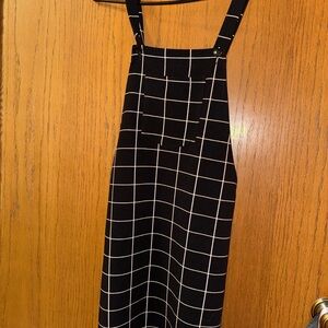 SHEIN Black Dress with White Windowpane Grid